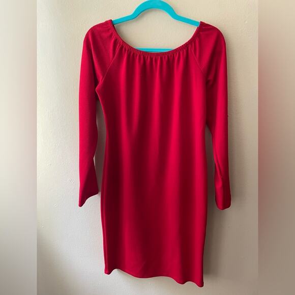 Red Omega Size 2XL Body-con Long Sleeve Dress - Picture 1 of 8